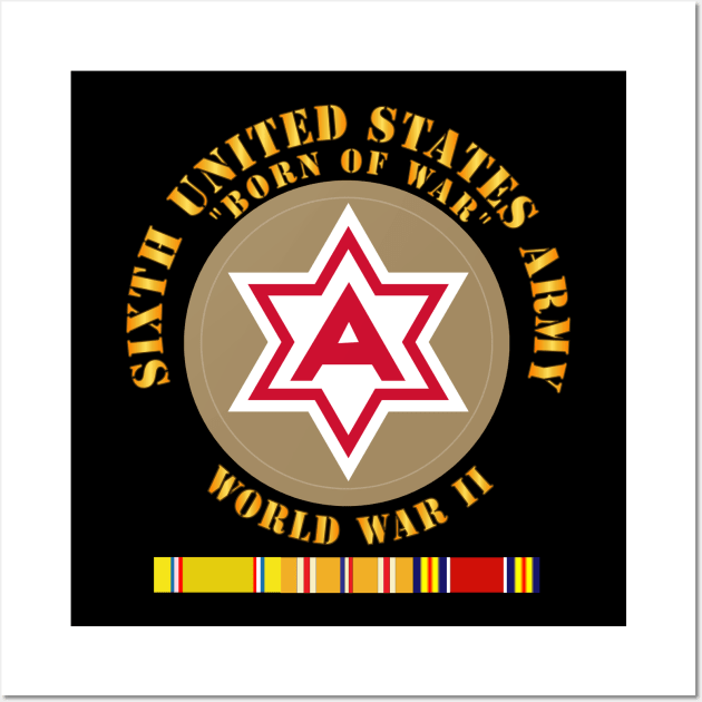 6th United States Army - Type 1 - WWII w PAC SVC Wall Art by twix123844